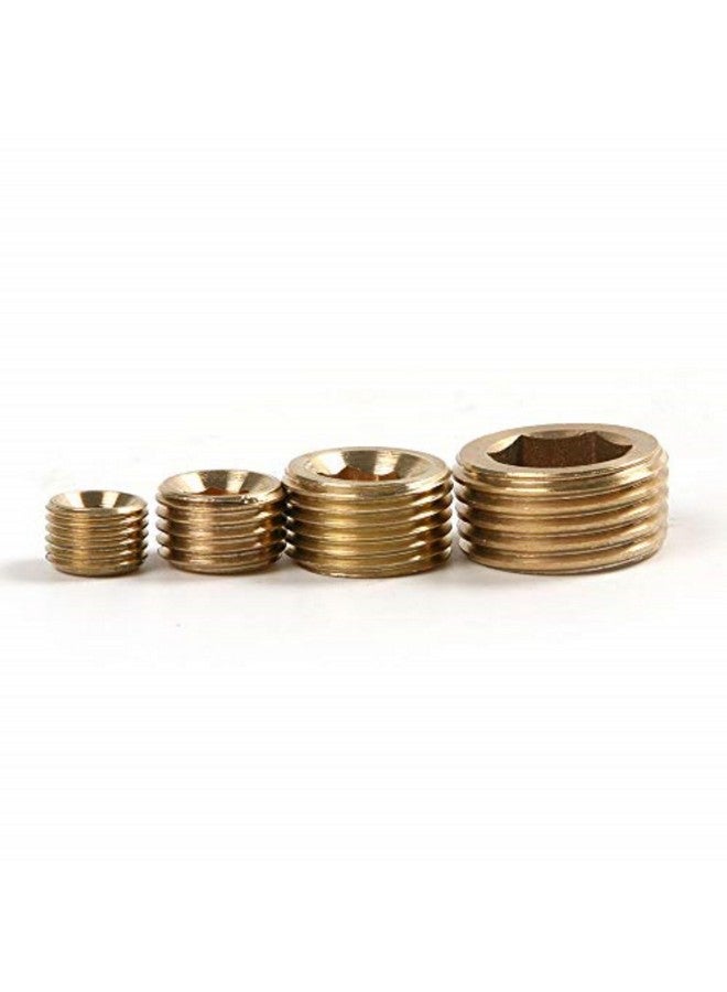 Duofan Duofan 20pcs Brass Pipe Plug 1/8" 1/4" 3/8" 1/2" NPT Plug Internal Hex Thread Socket Fitting Assortment Kit  - Image 5