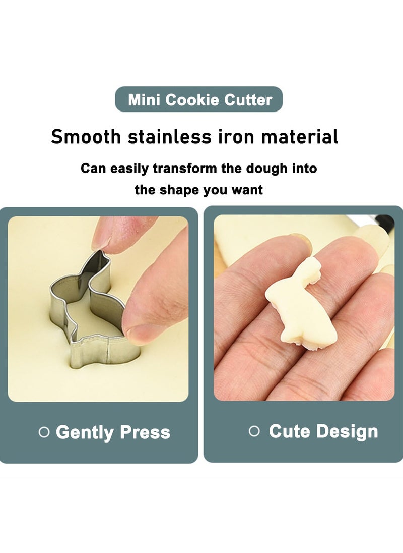 SYOSI - Mini Cookie Cutter Set with Tin Box, 26pcs Number and Geometry Cookie Biscuit Cutters, Stainless Steel Mini Cookie Cutters, Polymer Clay Cutters, and Fruit Cutter for Kids - Image 1