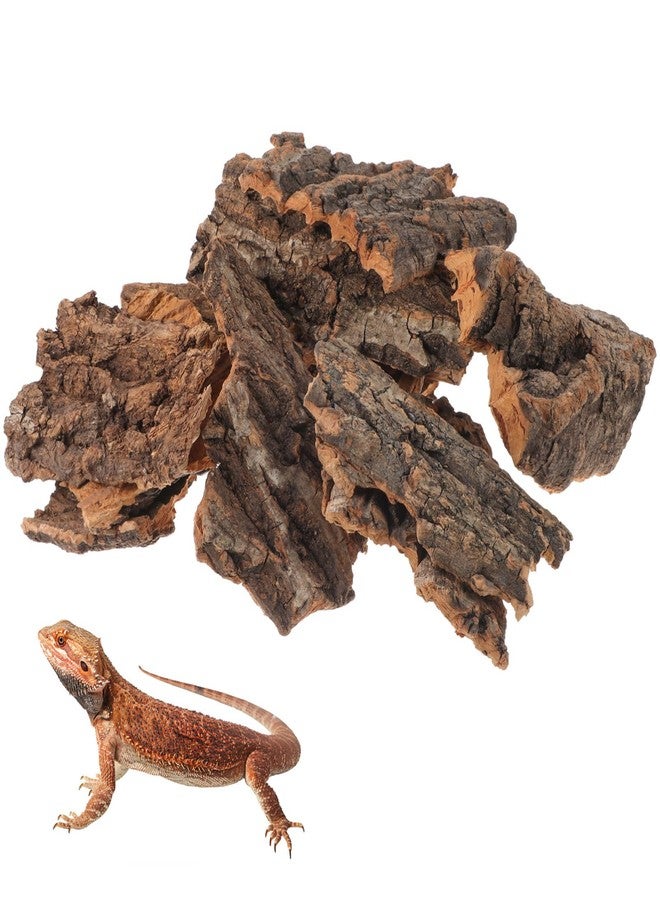Kisangel 14Pcs Reptile Cork Bark Climbing Platform & Hiding Hut - Unique Terrarium Decorations for Reptile Habitat, Fish Tank Accessories, and Bearded Dragon Enclosure - Image 1