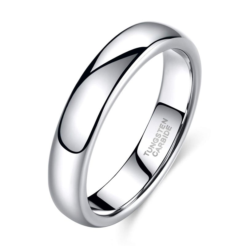 TRUMIUM 4mm Tungsten Wedding Band Ring Men Women Plain Dome High Polished Comfort Fit Size 7 - Image 1