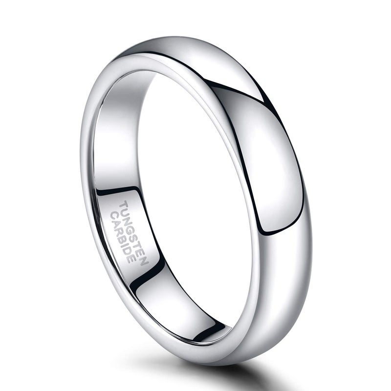TRUMIUM 4mm Tungsten Wedding Band Ring Men Women Plain Dome High Polished Comfort Fit Size 7 - Image 3