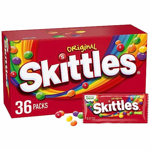SKITTLES Original Chewy Candy Full Size 217 oz Individually Wrapped Packs of Full Size Candies 36 Count - Image 1