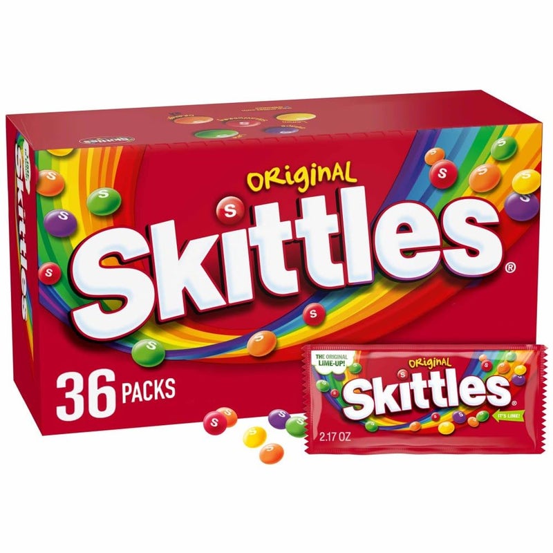 SKITTLES Original Chewy Candy Full Size 217 oz Individually Wrapped Packs of Full Size Candies 36 Count - Image 2