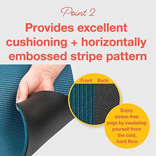 Primasole Yoga Mat Eco-Friendly Material 1/2"(10mm) Non-Slip Yoga Pilates Fitness at Home & Gym Twin Color Jango Green/Black PSS91NH075A - Image 3