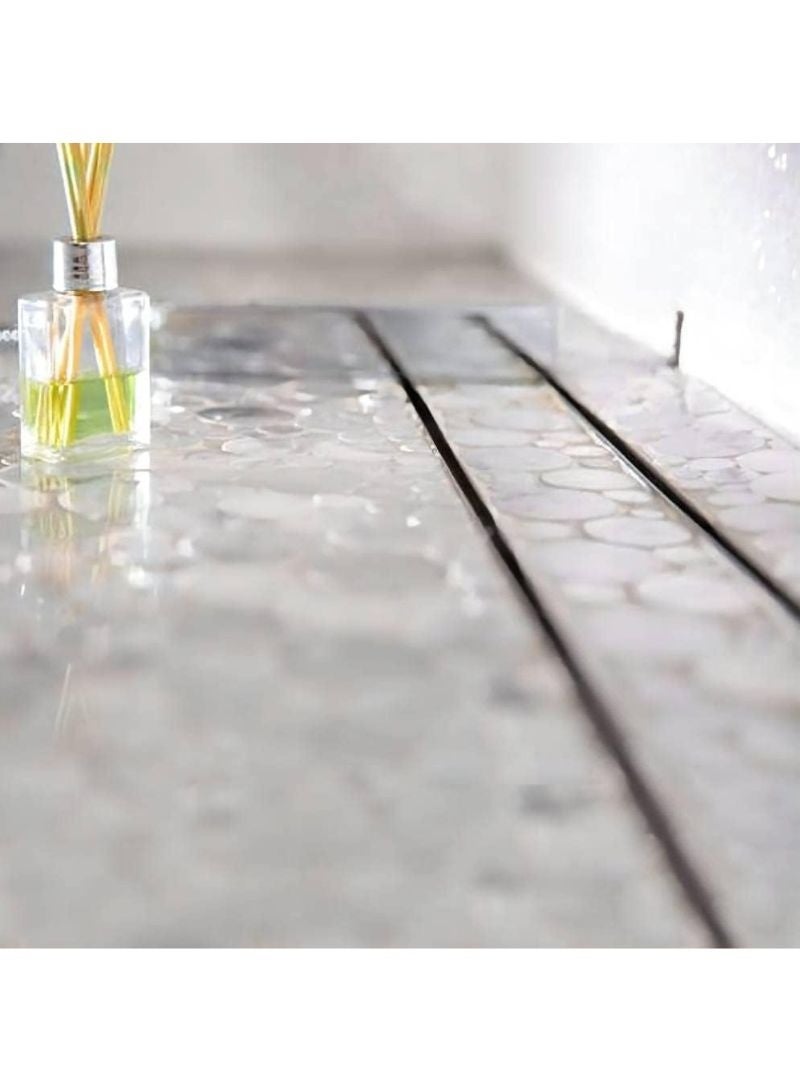 Shower Drain | 2 in 1 Linear Shower Drain | 60 C.M Brushed Nickel | 304 Stainless Steel | Shower Floor Drain with Tile Insert Grate Adjustable Feet Hair Filter - Image 4