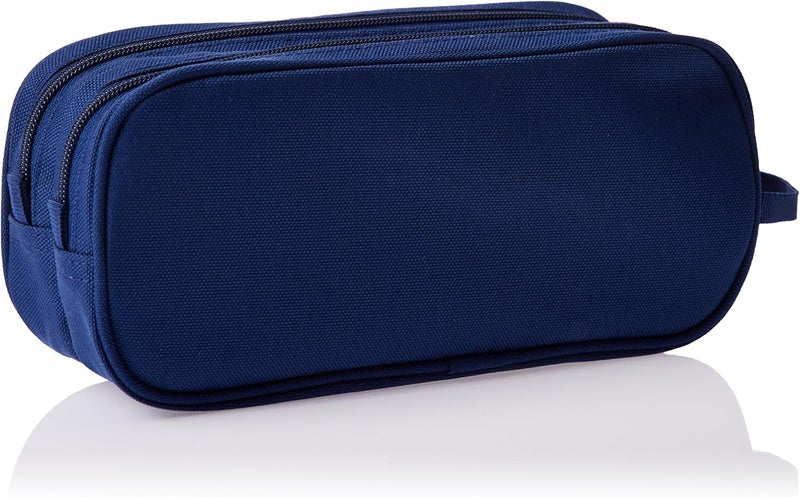 adidas Two Zipper Blue Unisex Kids Pencil Case, NS - Image 2