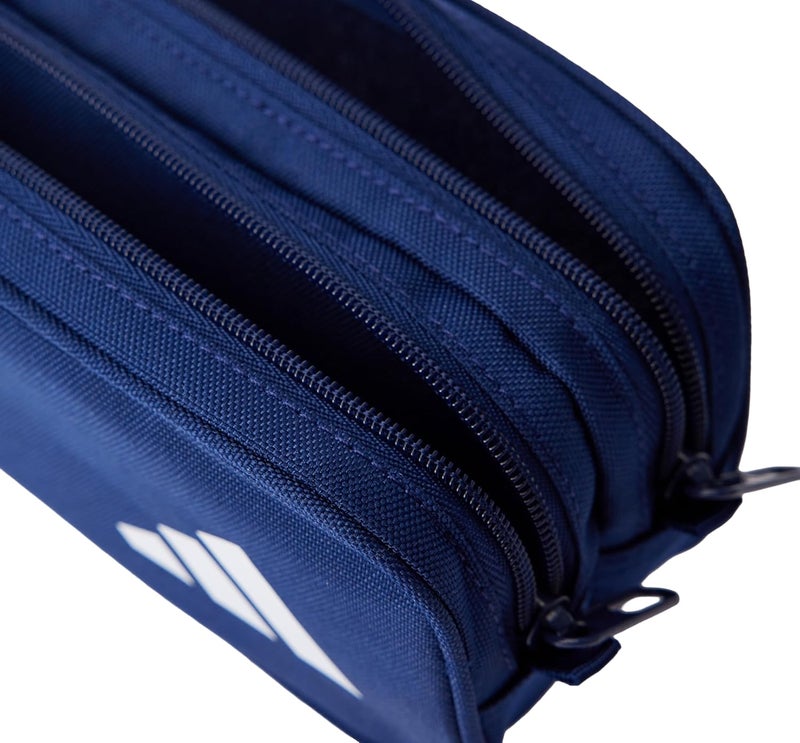 adidas Two Zipper Blue Unisex Kids Pencil Case, NS - Image 3