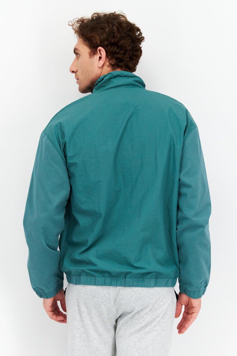 FILA Men Sportswear Fit Mock Neck Long Sleeve Outdoor Jacket, Green - Image 3