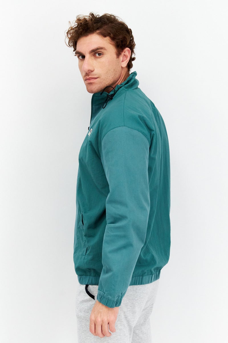 FILA Men Sportswear Fit Mock Neck Long Sleeve Outdoor Jacket, Green - Image 2