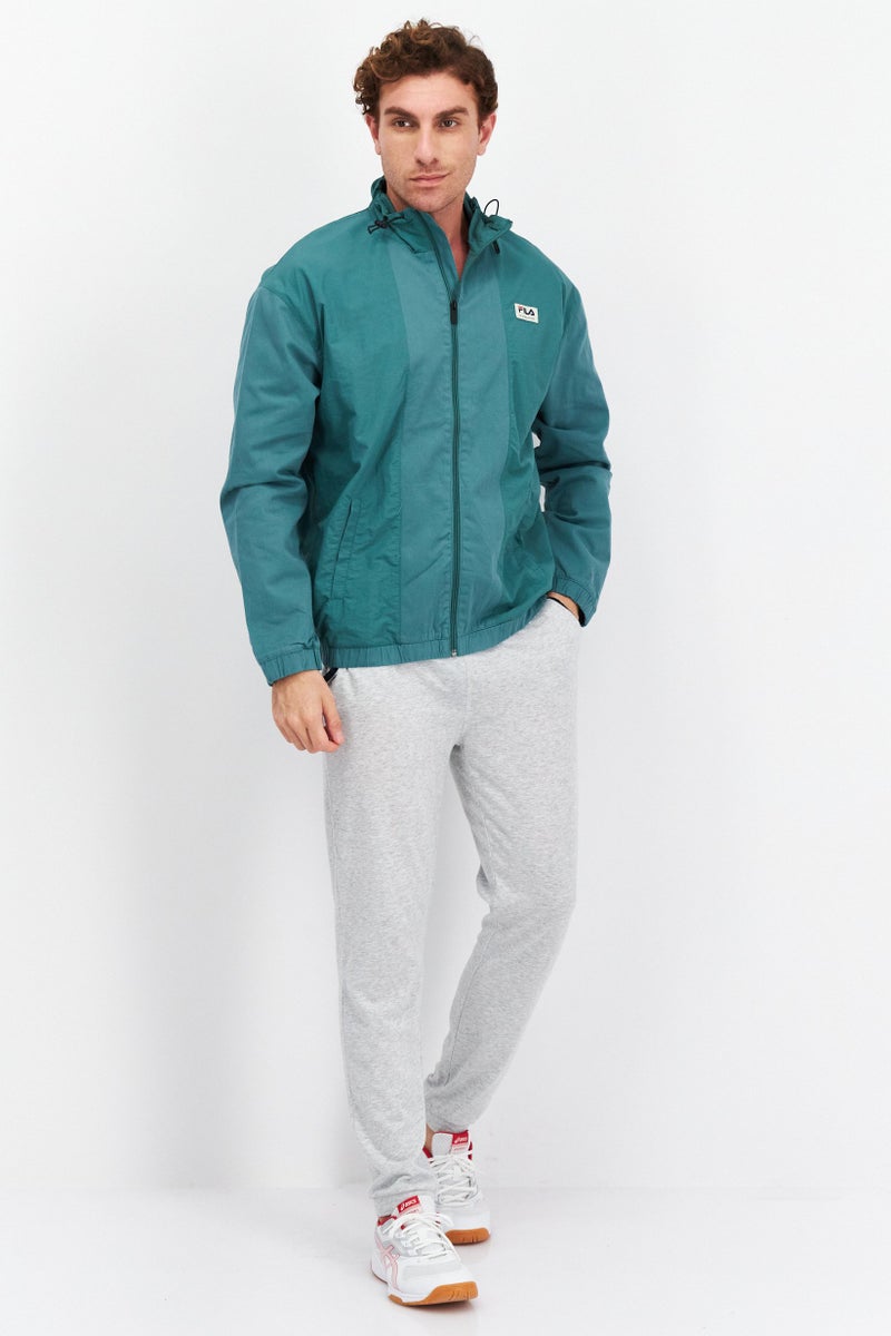 FILA Men Sportswear Fit Mock Neck Long Sleeve Outdoor Jacket, Green - Image 4