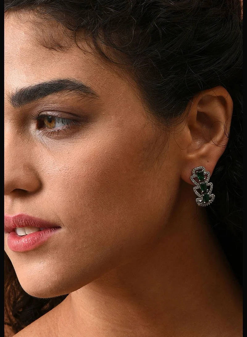 سوهي اقراط دبوسية مطلية بالفضة
