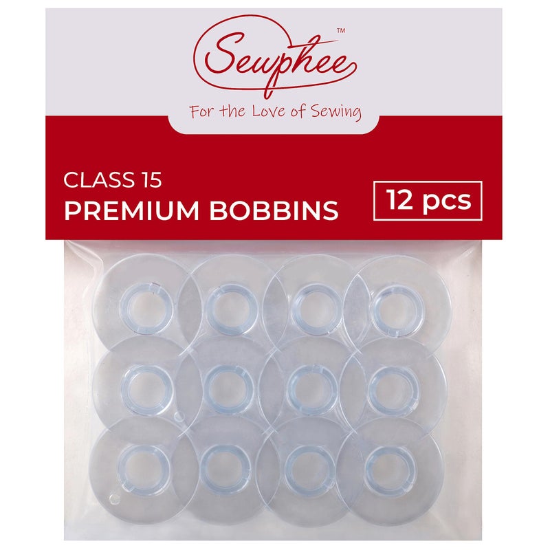 Sewphee 12pcs Bobbins fits Singer Sewing Machine  Class 15 Plastic Bobbins 81348