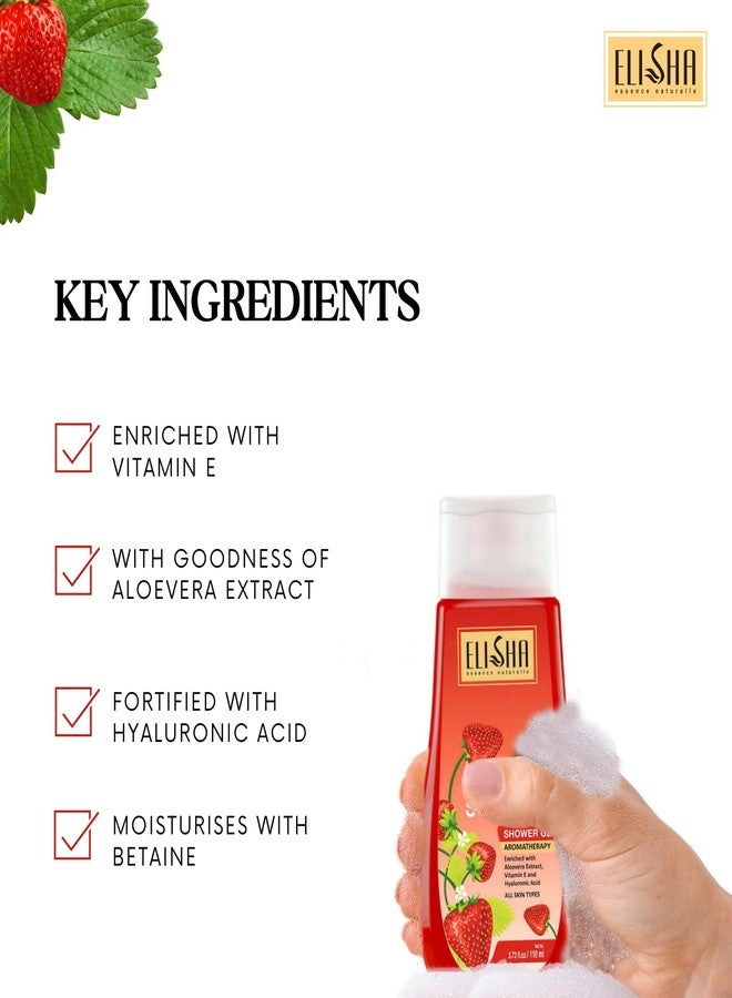 Elisha Strawberry Shower Gel - 110ml (Pack of 3) - Image 4