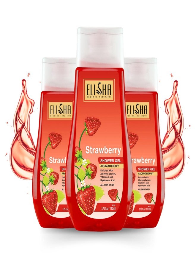 Elisha Strawberry Shower Gel - 110ml (Pack of 3) - Image 1