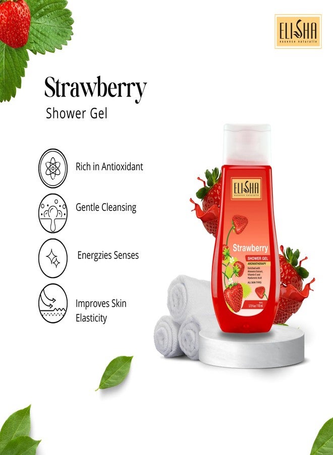 Elisha Strawberry Shower Gel - 110ml (Pack of 3) - Image 2