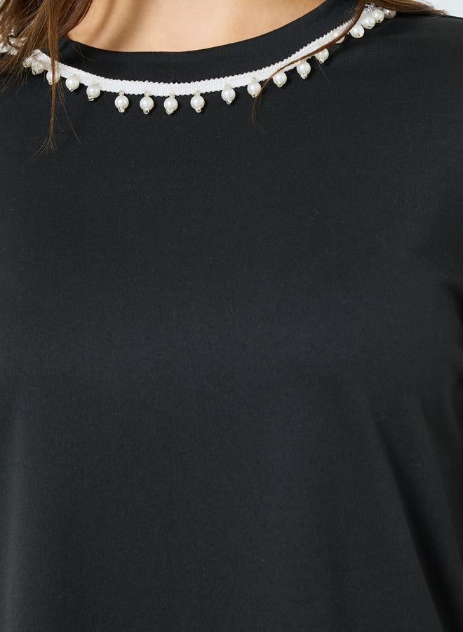 Styli Women Black Embellished Long Sleeve T-Shirt - Image 3