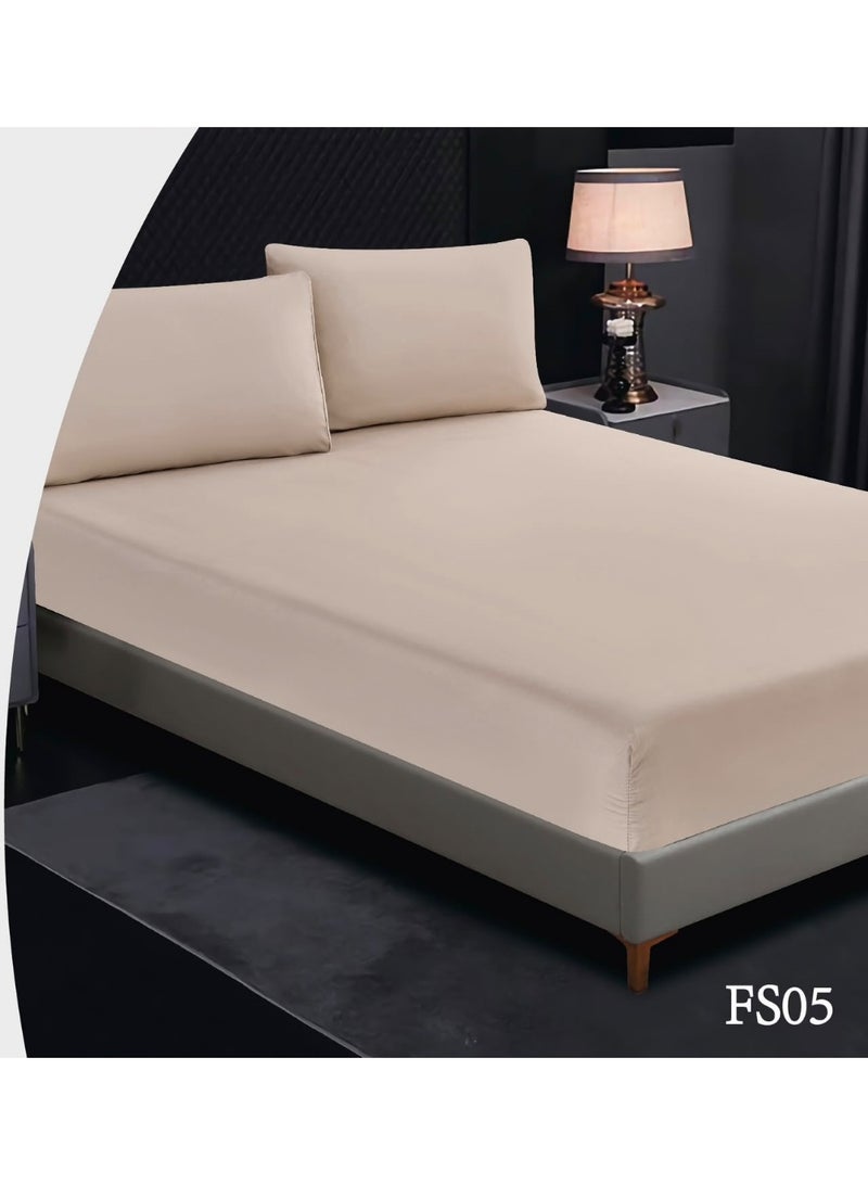 3-Piece Double Bed Sheet Set – Elasticated, Soft Microfiber (Hypoallergenic) – Size 200x200+30 cm