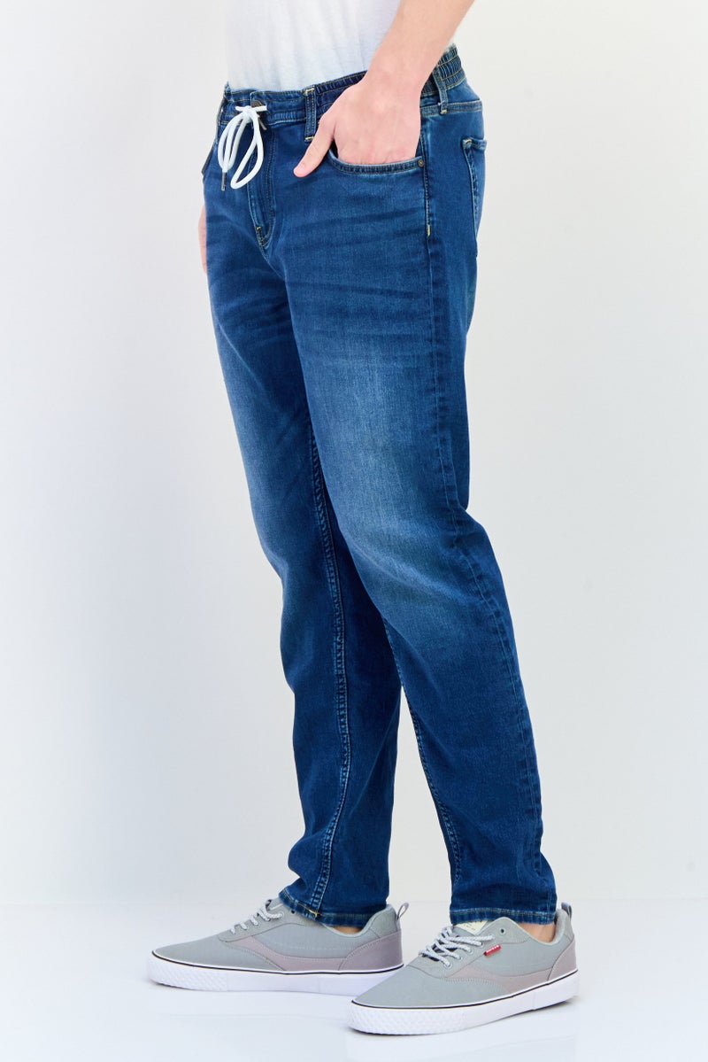 Celio Men Slim Fit Washed Stretchable Straight Leg Jeans, Navy - Image 2