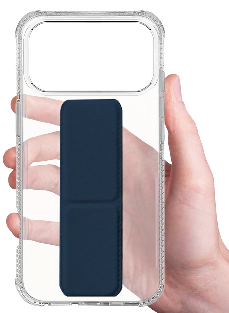 MARGOUN Finger Grip Clear Case Cover for iPhone 17 Pro Max - Kickstand Car Magnetic Holder Multi-function Protective Two-in-one Case - Dark Blue-1 - Image 3