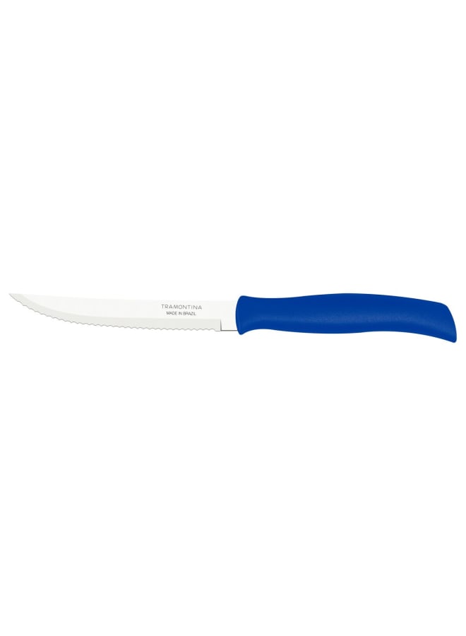 TRAMONTINA TRAMONTINA Polypropylene Steak Serrated knife 12.5 cm – Stainless Steel Blade, Ergonomic Blue Handle, Precision Cutting, Durable & Rust-Resistant, Ideal for Steak, BBQ, Kitchen & Dining  - Image 1