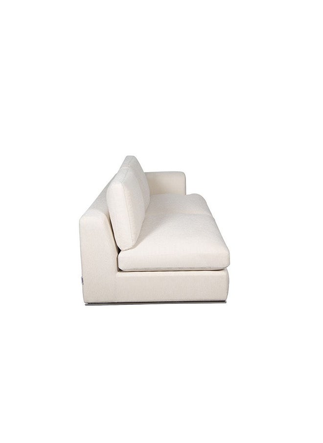 DANUBE HOME Paddington 2 Seater Right Arm Fabric Modular Sofa Modern Design Two Seat Sofas Comfortable Living Room Furniture L 221 x W 103 x H 66 cm Ivory  - Image 3
