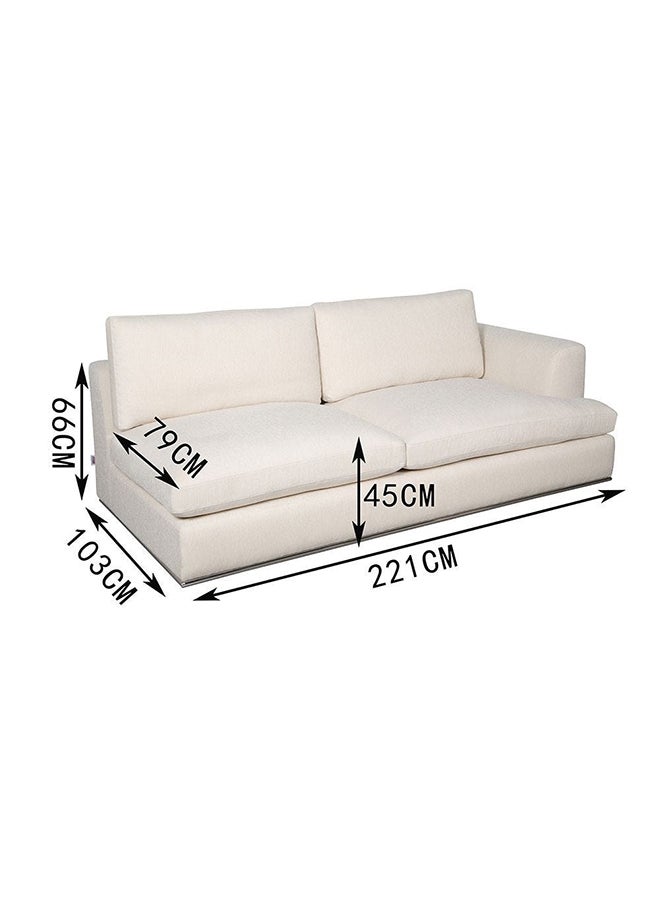 DANUBE HOME Paddington 2 Seater Right Arm Fabric Modular Sofa Modern Design Two Seat Sofas Comfortable Living Room Furniture L 221 x W 103 x H 66 cm Ivory  - Image 5