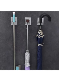 SHOWAY 4 PCS Mop Holder Broom Clips Wall Mount Reusable No Drilling Gripper Super Anti-Slip Self Adhesive Heavy Duty Stainless Steel for Home Office Kitchen Closet Garden Bathroom Wardrobe  - Image 4