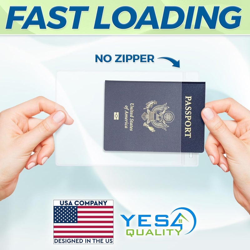 YES4QUALITY - Vertical Passport & ID Badge Holder - 4x6 Inch, 25 Pack - Clear Name Badge Holders for Travel, Work & Events - Zipperless Card Protector for Vaccination Cards, Tickets & Credentials - Image 4