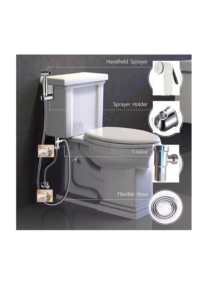 Full Bathroom Shattaf With Adapter Under The Base Of The Bathroom (Shattaf Model 1 As Picture)