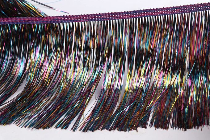 YYCRAFT 6" Wide Tinsel Fringe Tinsel Trim Tinsel Garland Dance Costume Fringe Trimming Shiny Foil Effect Party Decor(10 Yards,Rainbow Black) - Image 5