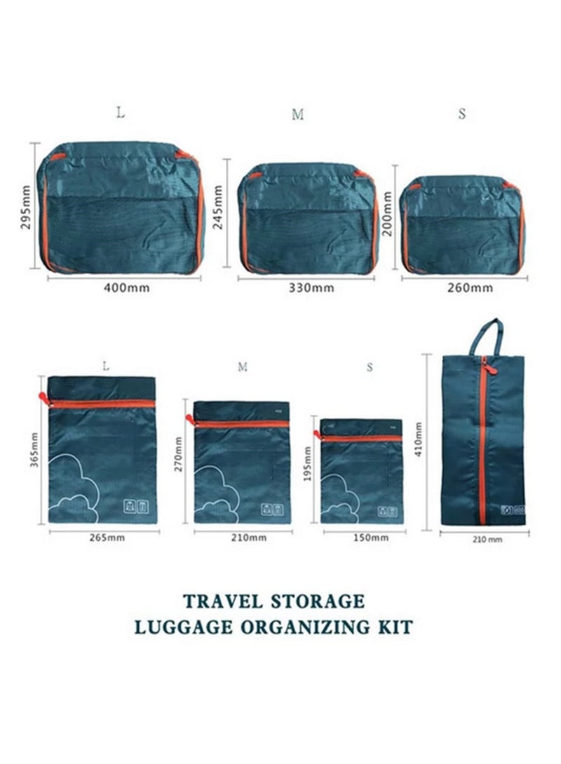 7 Pieces Set Travel Organizer Storage Bags Suitcase Portable Luggage Organizer Clothes Shoe Tidy Pouch Packing Set Storage Cases - Image 5