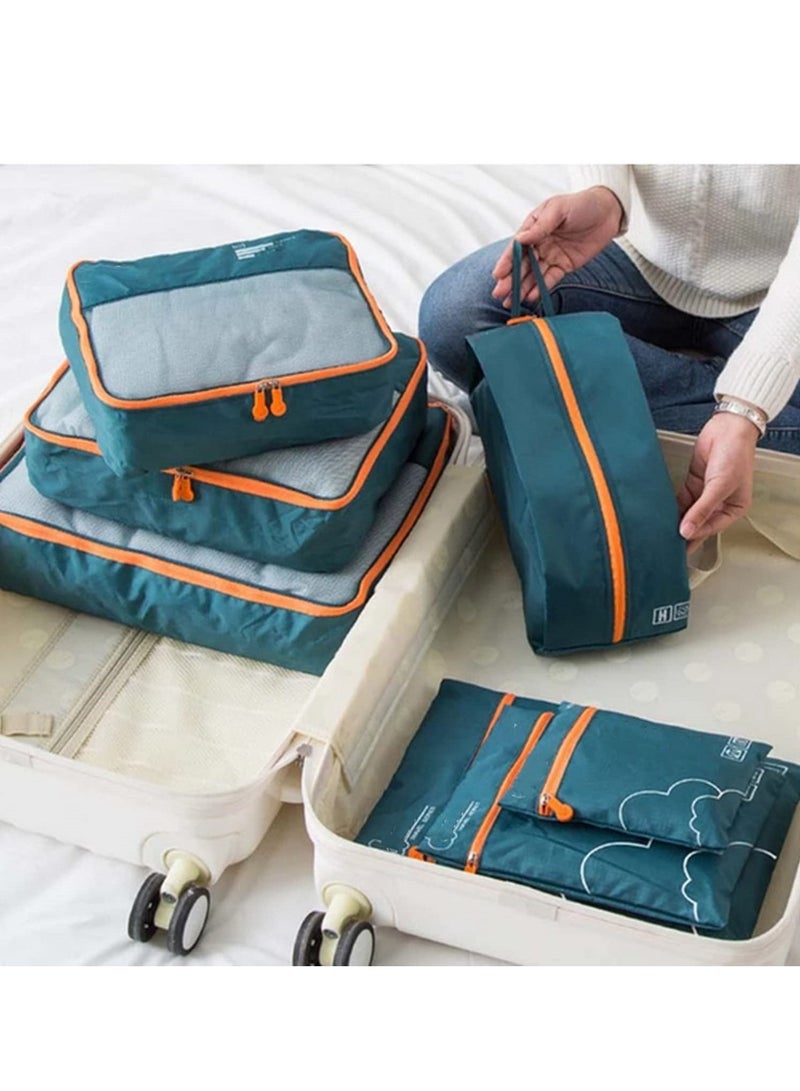 7 Pieces Set Travel Organizer Storage Bags Suitcase Portable Luggage Organizer Clothes Shoe Tidy Pouch Packing Set Storage Cases - Image 1