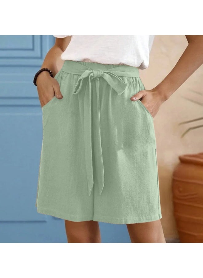 Elastic Waistband Loose Breathable Shorts with Pockets Free Size - Image 1