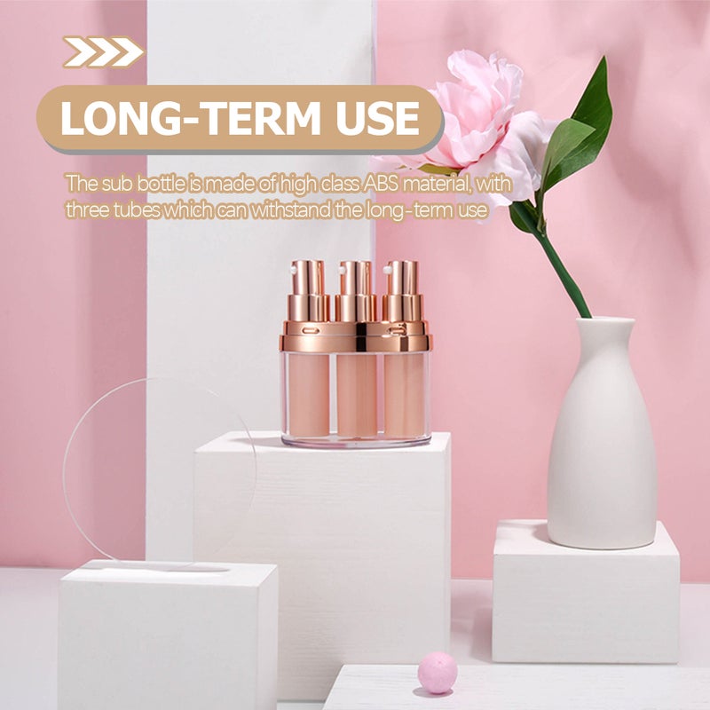 Three Tube Push Down Bottle Push Down Sub Bottle Cosmetics Liquid Bottle Empty Bottle - Image 5