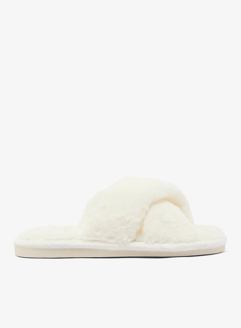 Ginger White Fur Bedroom Slippers for Women | Best Price UAE