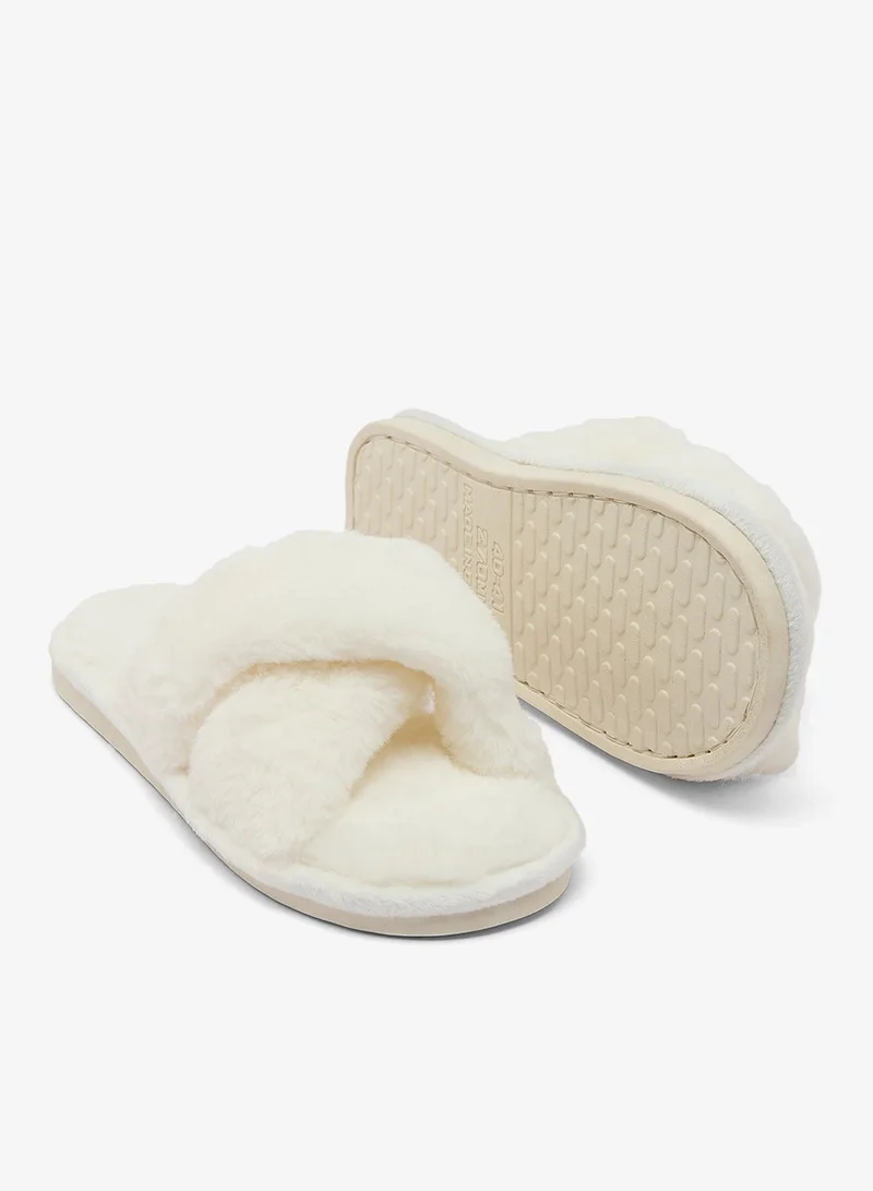 Ginger White Fur Bedroom Slippers for Women | Best Price UAE
