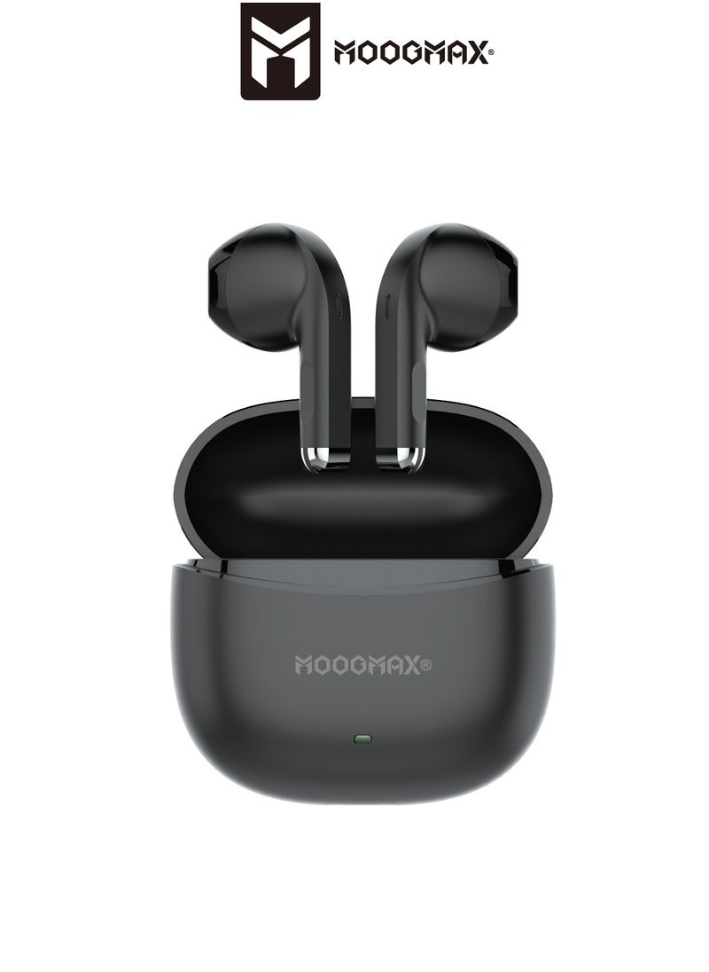 MOOGMAX - Moogmax MX-EP43 A TWS wireless Earbuds with built-in a clear microphone and powerful HAFI clear sound, Bluetooth 5.4V and ergonomic elegant design. in Black color - Image 1
