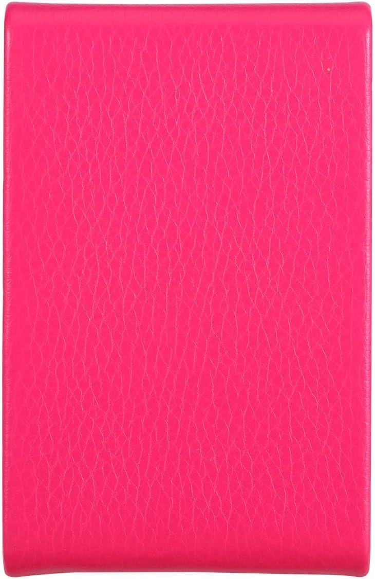 JuneLsy Business Card Holder Case - Professional PU Leather Business Card Case Metal Name Card Holder Pocket Business Card Carrier for Men & Women with Magnetic Shut (Y-Rose Red) - Image 5