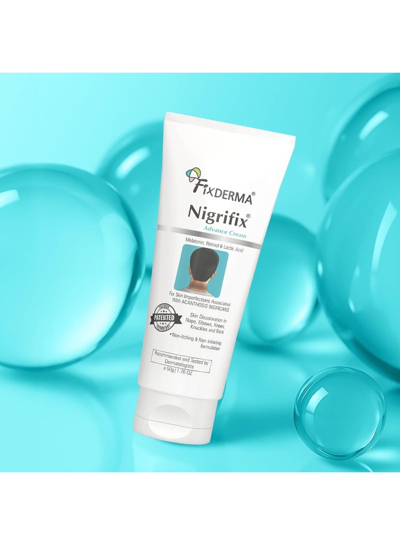 Fixderma Nigrifix Advance Cream for Acanthosis Nigricans with Melatonin, Retinol & Lactic Acid | For Dark Body Parts like Neck, Ankles, Knuckles, Armpits, Thighs & Elbows | Dermatologist Tested - 50g - Image 3