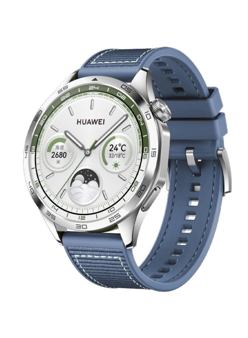 Straps Compatible with Huawei Watch 46MM GT5/GT4/GT3/GT3 Pro/GT2/GT2e/GT/GT Runner,Huawei Watch 4/4 Pro/3/3 Pro,Honor Watch 4 Pro/GS3/Magic Watch 2,Nylon Braided Silicone Band for Men, Women,Blue  - Image 1