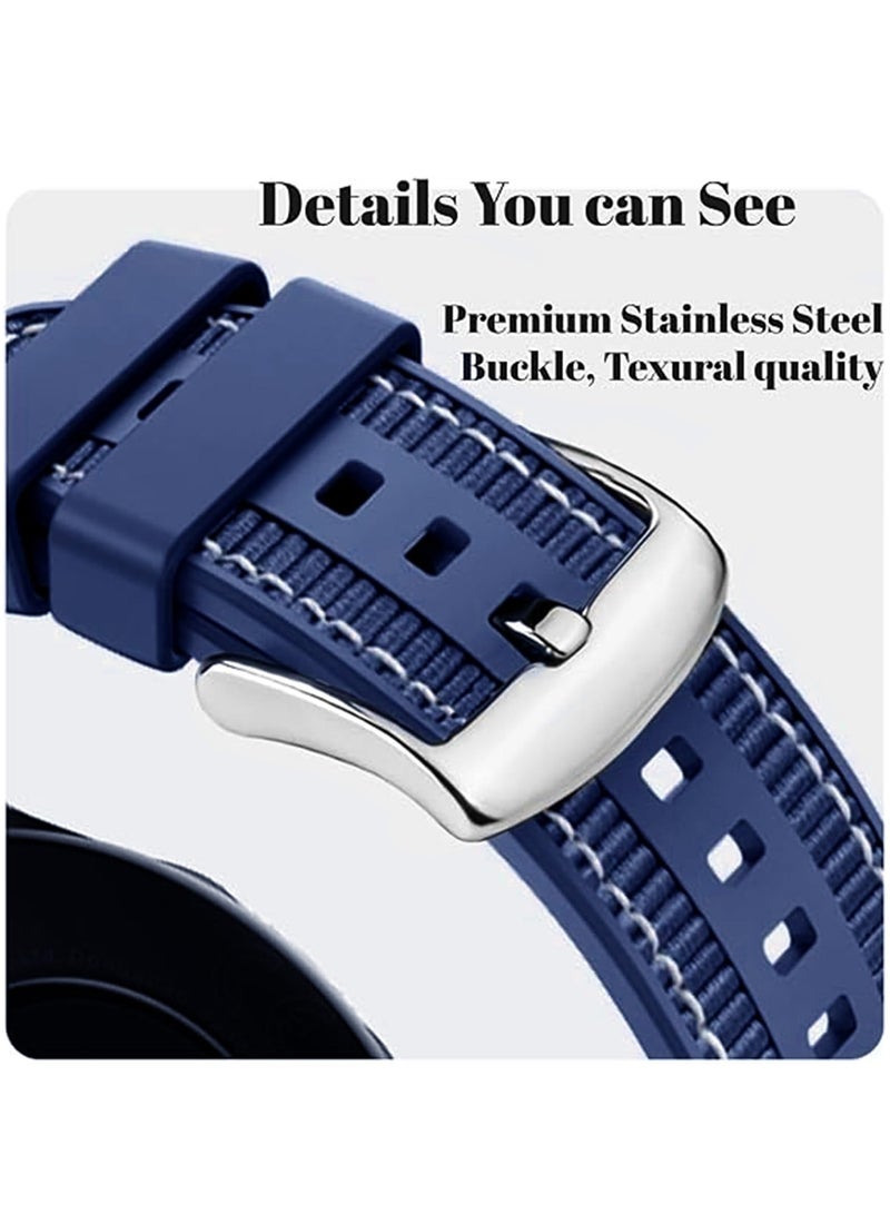 Straps Compatible with Huawei Watch 46MM GT5/GT4/GT3/GT3 Pro/GT2/GT2e/GT/GT Runner,Huawei Watch 4/4 Pro/3/3 Pro,Honor Watch 4 Pro/GS3/Magic Watch 2,Nylon Braided Silicone Band for Men, Women,Blue  - Image 5