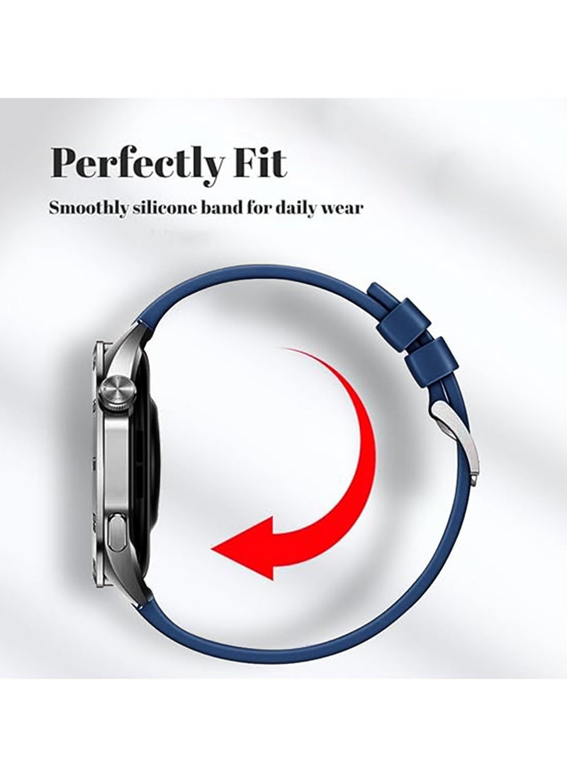 Straps Compatible with Huawei Watch 46MM GT5/GT4/GT3/GT3 Pro/GT2/GT2e/GT/GT Runner,Huawei Watch 4/4 Pro/3/3 Pro,Honor Watch 4 Pro/GS3/Magic Watch 2,Nylon Braided Silicone Band for Men, Women,Blue  - Image 3