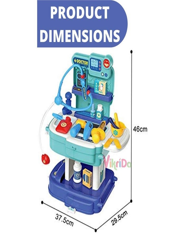 VikriDA 2020 Pretend Play Baby & Toddler Doctor Set for Kids Medical kit Toys for Boys & Girls (Set of 31 pcs)-Blue - Image 4