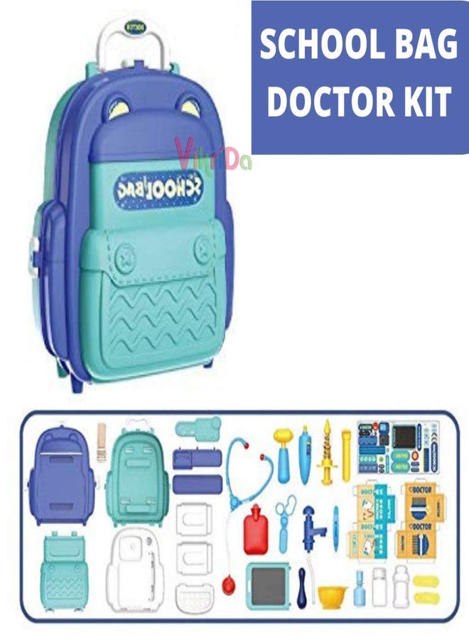VikriDA 2020 Pretend Play Baby & Toddler Doctor Set for Kids Medical kit Toys for Boys & Girls (Set of 31 pcs)-Blue - Image 2