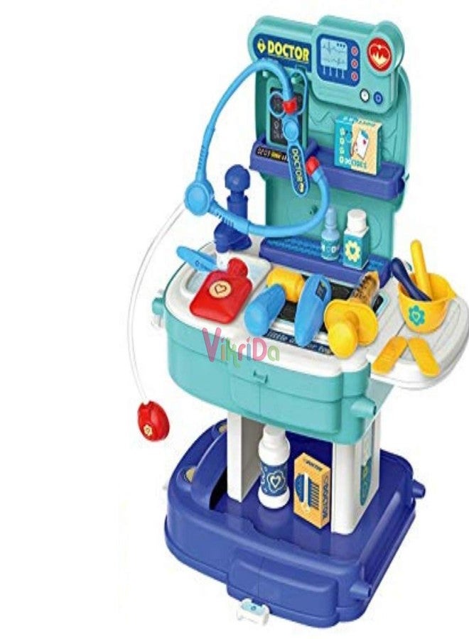 VikriDA 2020 Pretend Play Baby & Toddler Doctor Set for Kids Medical kit Toys for Boys & Girls (Set of 31 pcs)-Blue - Image 1