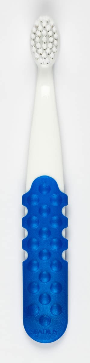 RADIUS Toddler Toothbrush and Toothpaste Bundle for Kids, 2 Pack Totz Plus Silky Soft Brush in White/Sapphire Blue and Green/Yellow and 1 Count Dragon Fruit Toothpaste, for Children 18 Months and Up - Image 3