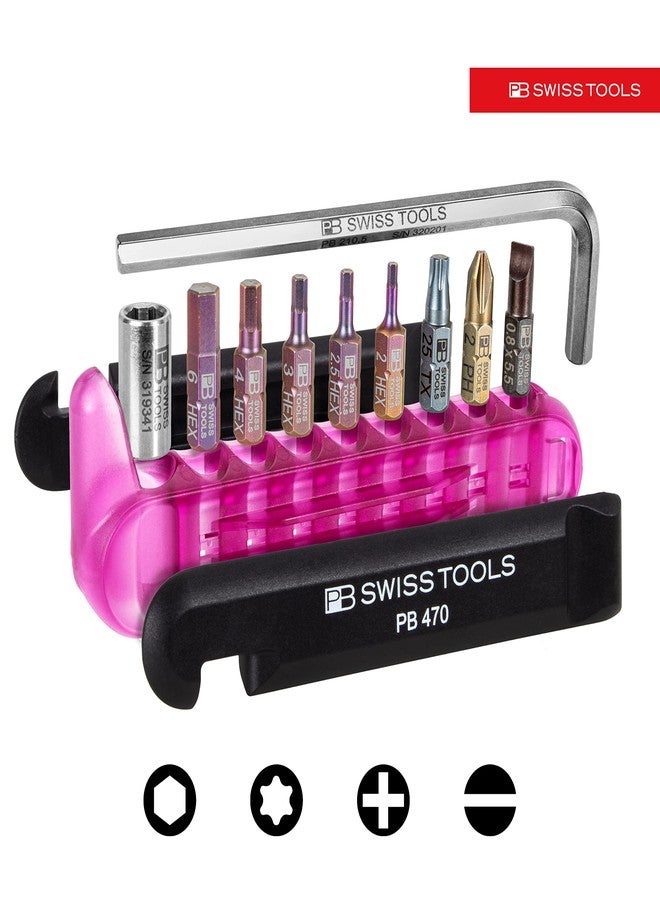 PB Swiss Tools Bike Multitool PB 470 | 100% Swiss Made | Pocket Tool with Bits, Allen Key, Steel Adapter, Tire Lever for Mountain and Road Bike, Bicycle, E-Bike (Purple) - Image 4