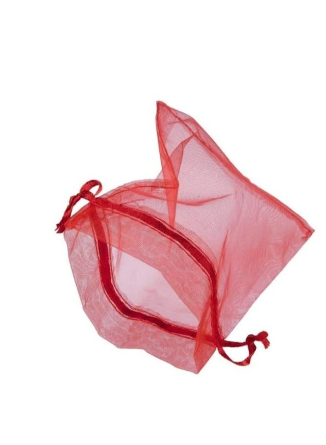 حقائب أورجانزا بأربطة مقاس 7 × 9 سم وحقائب مجوهرات وحلويات وحفلات الزفاف وحفلات الزفاف (أحمر، 100 قطعة) - Image 4