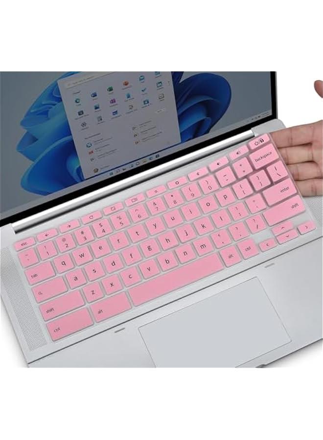 Arabest Pink Keyboard Protector for HP Chromebook X360 14 14C-CC/CA 14ct-cc000 14c-cc0013dx 14c-cc0047nr 14c-cc0010ca 14c-ca0053dx 14c-ca0030ca, HP Chromebook 14b 14b-na0010nr 14b-na0010wm - Image 1