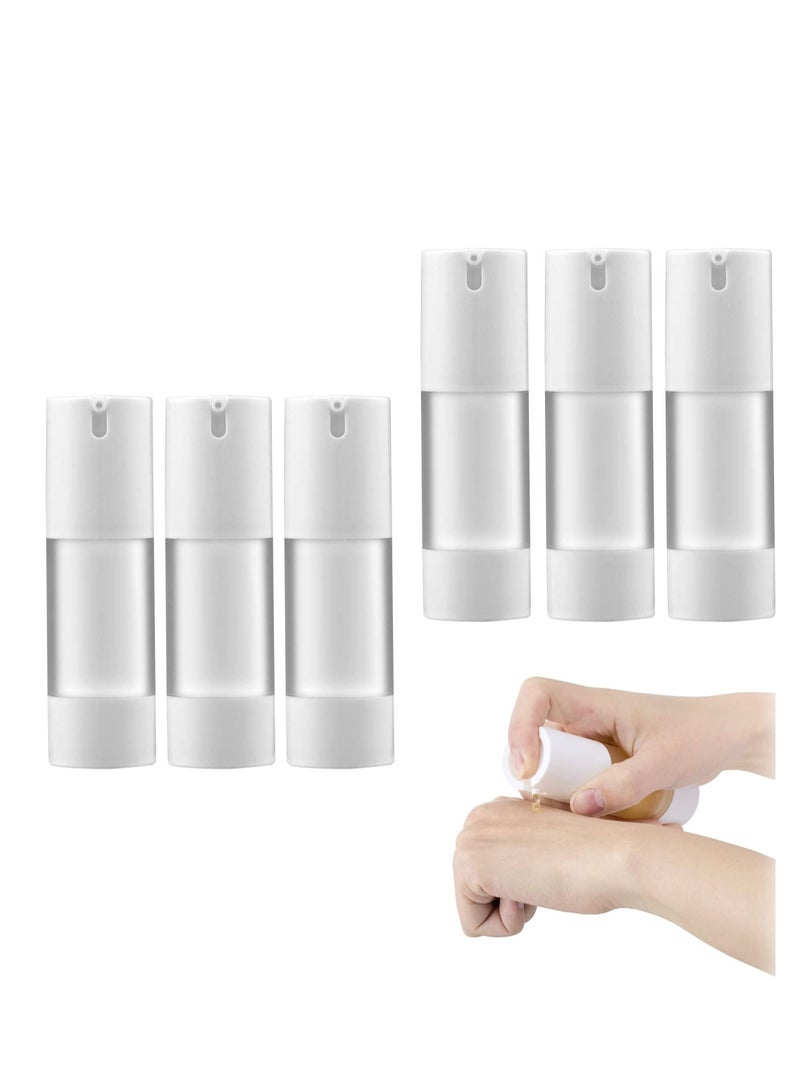 Y&D Refillable Airless Pump Bottle, 1 Oz 30ML Empty Travel Foundation Containers, Cosmetic Bottle for Hand Sanitizer, Toner, Gel, Hair Oil, Lotion and Face Cream (Pack of 6, Frosted) - Image 1